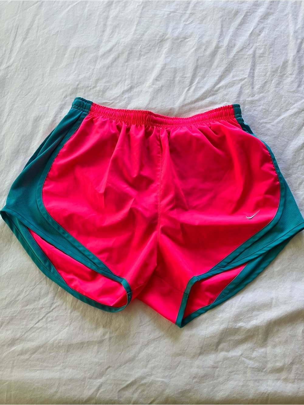 Nike Women's Hot Pink and Teal Athletic Shorts
